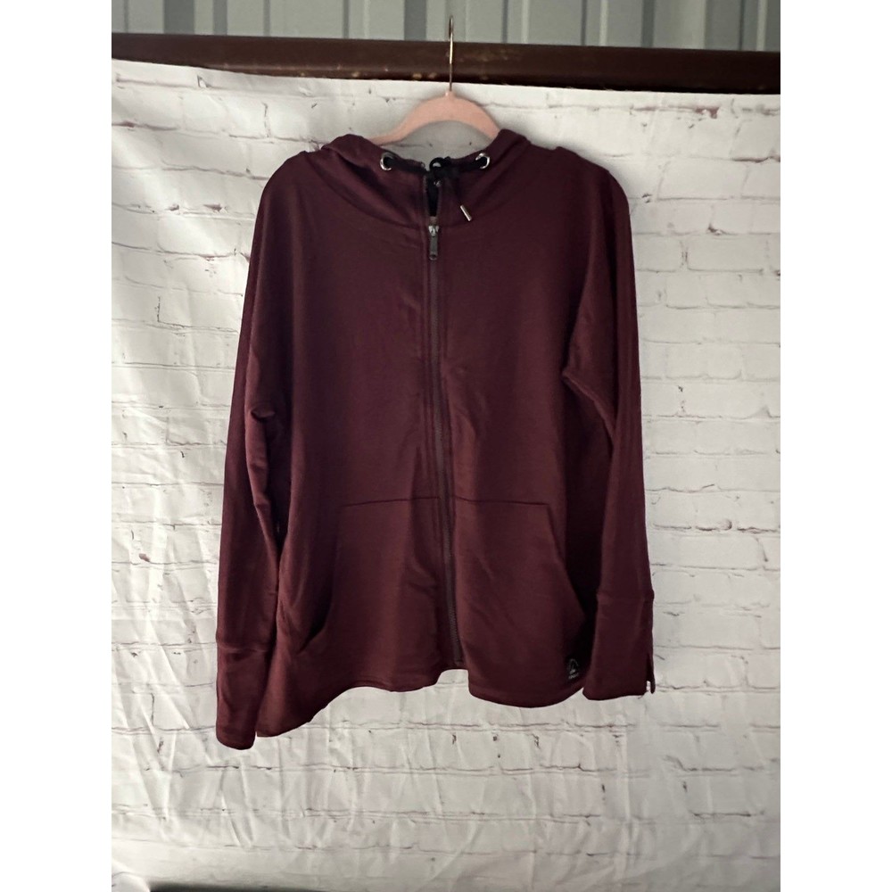 Sam Edelman Wine Burgundy Workout Hoodie Full Zip Sweater NWT  S
